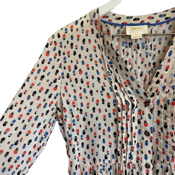 Anthropologie Maeve Calia Top Hat Pintuck Blouse, Size 2 - Picture 5 of 10